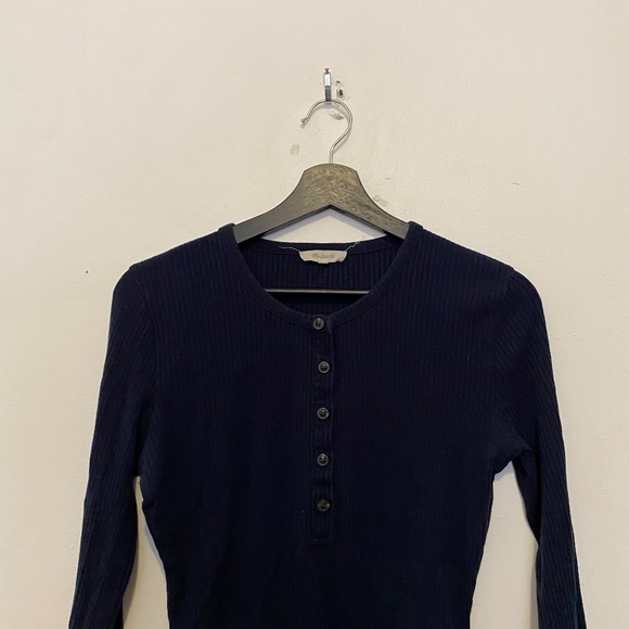 Madewell Navy Henley Bodysuit - Picture 3 of 4